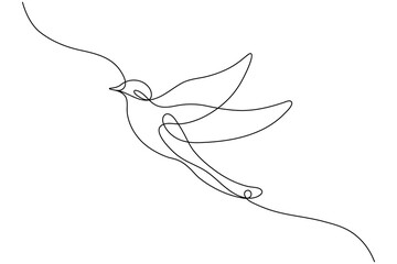 Bird couple continuous one line drawing minimalist outline vector illustration
