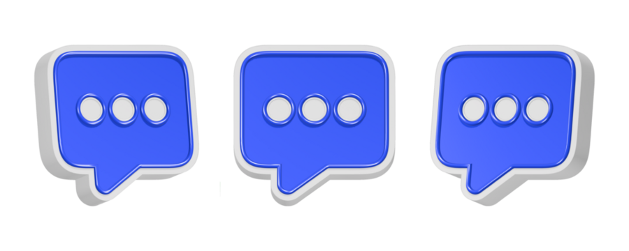 3d rendering type bubble chat in blue color
