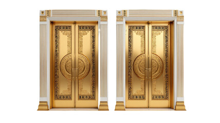 Antique wooden carved door detail of an ancient church building with a stone wall and vintage architecture