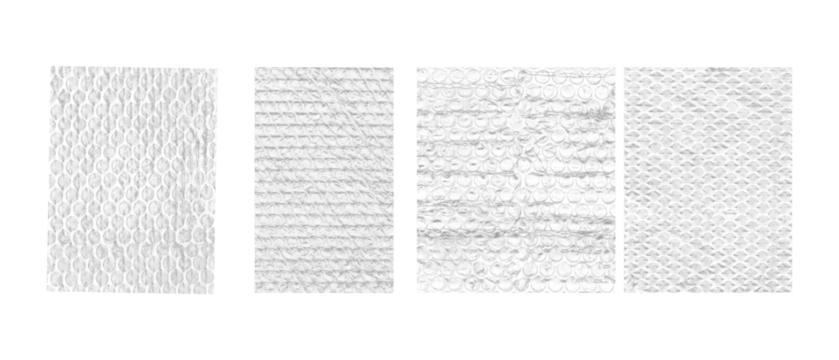 Four different bubble wrap textures for design use