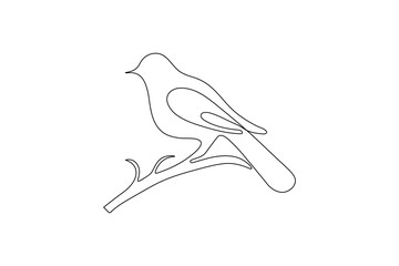 Bird couple continuous one line drawing minimalist outline vector illustration
