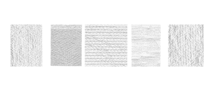 Five bubble wrap textured