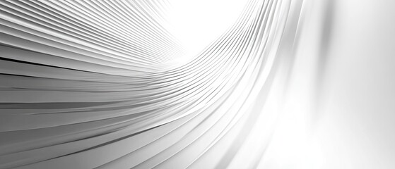 Curving lines, gray to white gradient, abstract structure