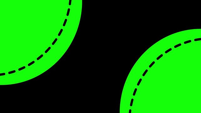 Bright neon green abstract circles with bold black background and modern minimal design