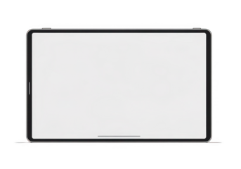 Modern tablet device with a blank screen isolated on transparent background