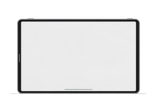 Modern tablet device with a blank screen isolated on transparent background - Powered by Adobe