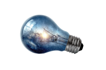 Lightbulb filled with galaxy, cosmic filament, bright center
