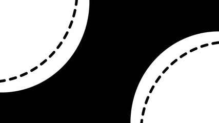 Bright neon white abstract circles with bold black background and modern minimal design
