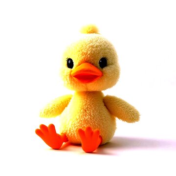 Cute duck doll in 3D with ample space for text.