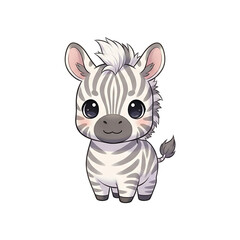 Adorable Chibi Zebra Illustration A Cute Cartoon Animal Design