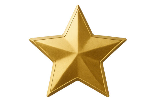Golden star symbol representing excellence, achievement, victory, and rating success on a transparent background - Powered by Adobe