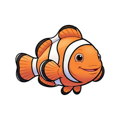 Cartoon Clownfish Illustration A Cheerful Aquatic Character for Children's Designs