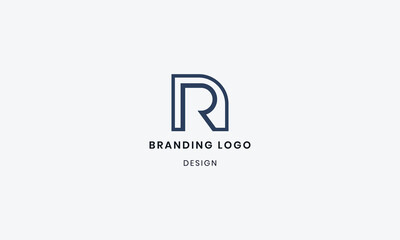 Branding flat R logo abstract creative design
