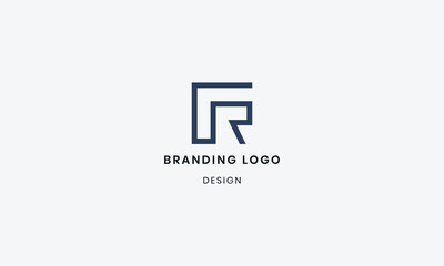 Branding flat R logo abstract creative design
