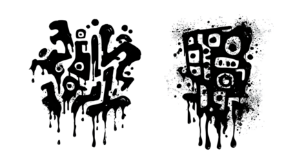 Grunge vector illustration of a hand silhouette made of urban words and shapes with ink pattern and black color design