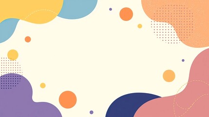 Colorful Abstract Shapes Background with Fluid Elements and Geometric Accents