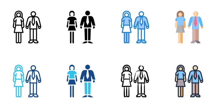 Employment icon set multiple style collection 
