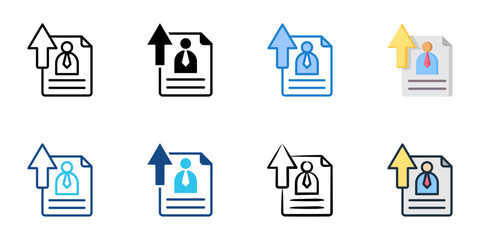 Resume submission icon set multiple style collection 
