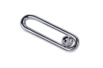 Chrome puzzle piece; metal loops around silver ball