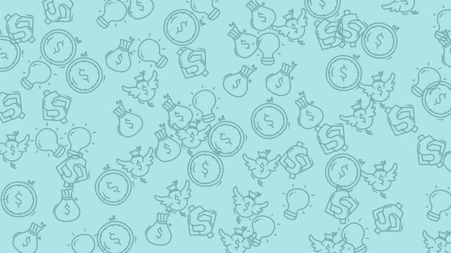 Light blue backdrop with business doodles scattered ideal for presentations, social media posts, and promotional materials in various settings.