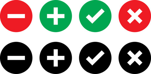 Obraz premium Set of oval icons representing mathematical operations and choices