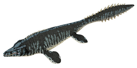 3D illustration of a prehistoric marine reptile.