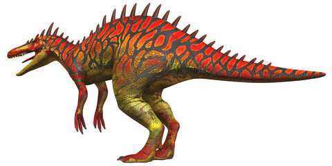 Colorful spinosaurus dinosaur illustration