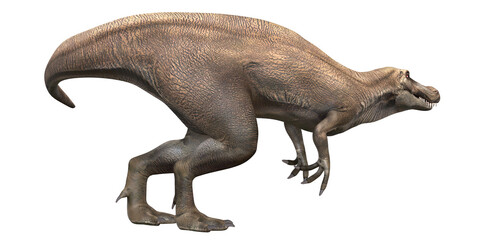 Realistic 3D rendering of a T-Rex dinosaur.
