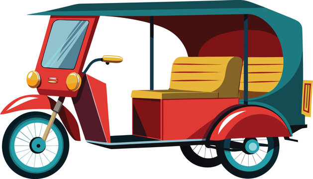 Toto Electric Rickshaw Illustration &ndash; E-Rickshaw Vector Design