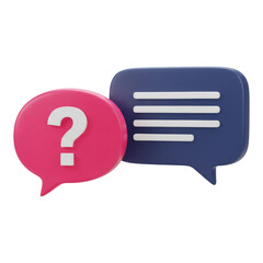 Question and answer speech bubble isolated on transparent background