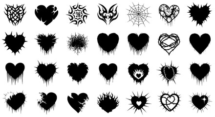 Heart set dark grunge style
