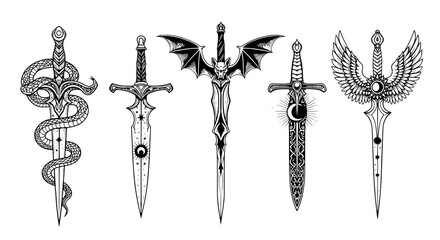 Sword fantasy illustration set © Îkhlas Art Zøne