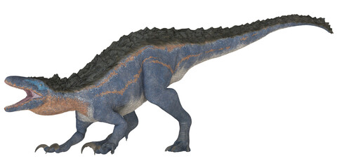 Illustration of a fierce dinosaur with open mouth