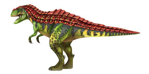 Colorful dinosaur figure with vibrant scales
