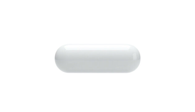 Isolated white, glossy capsule on a solid black background