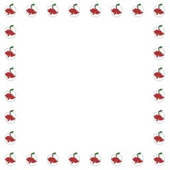 Red Apple Frame Border on White Background for Education or Food Design
