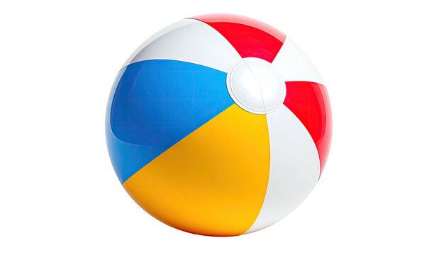 Inflatable beach ball red, yellow, blue, and white