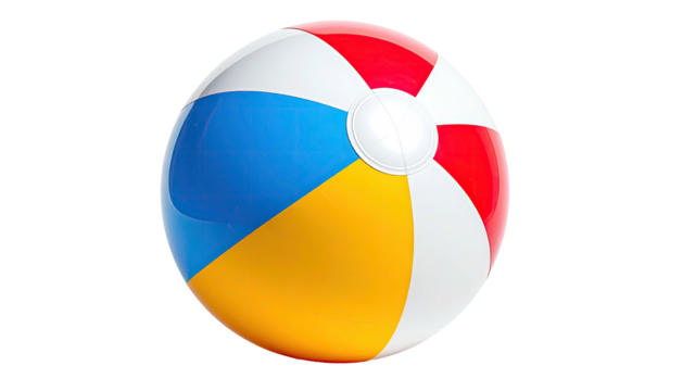 Inflatable beach ball red, yellow, blue, and white