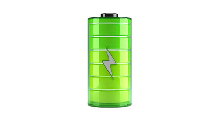 Green battery showing full charge with lightning bolt symbol