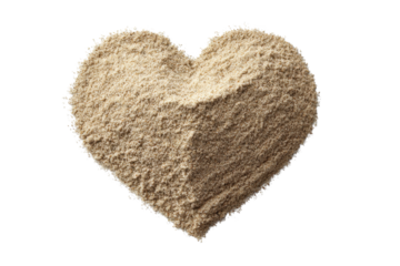 Heart shape made of fine beige powder on black background image, Isolated On White Background, Png Transparent