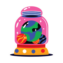 Space Lab Flat Vector Illustration EPS 10 File