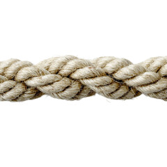Thick jute rope texture detail on a transparent background, cut out