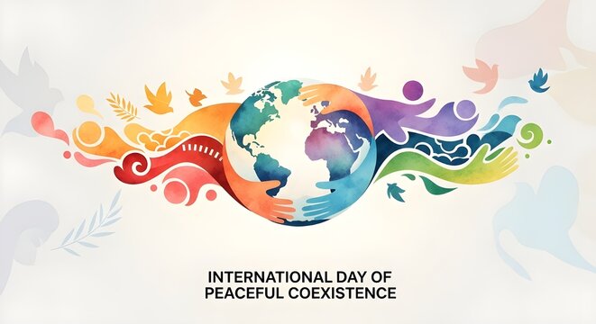Promote peace with this vibrant illustration of hands embracing the Earth, perfect for global campaigns and celebrating unity and peaceful coexistence
