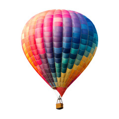 Naklejka premium Multi colored hot air balloon floating isolated on white background on a transparent background, cut out