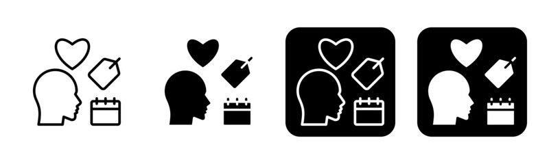 Consumer Behavior Icon Line and Black Fill Style Collection
