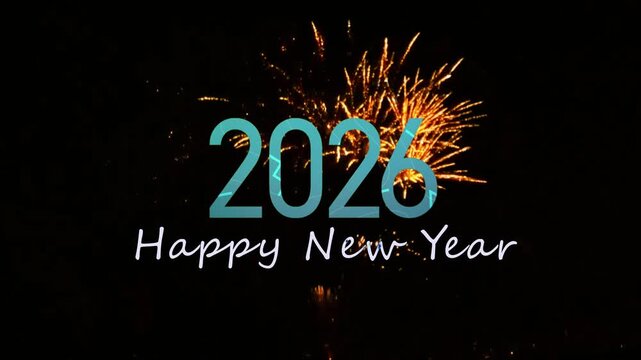 Minimalist 2026 typography firework wish animation