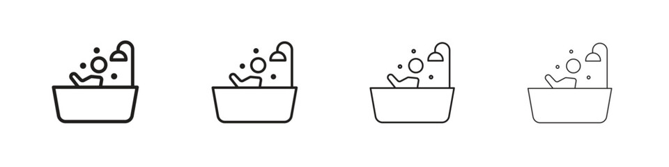 Person Bathing icon. Simple graphic element set
