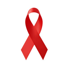 Red ribbon symbolizes aids awareness and support design on transparent background
