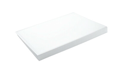 Stacked, blank white sheets on a dark background