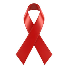 Red ribbon symbolizes aids awareness and support on a clean on transparent background